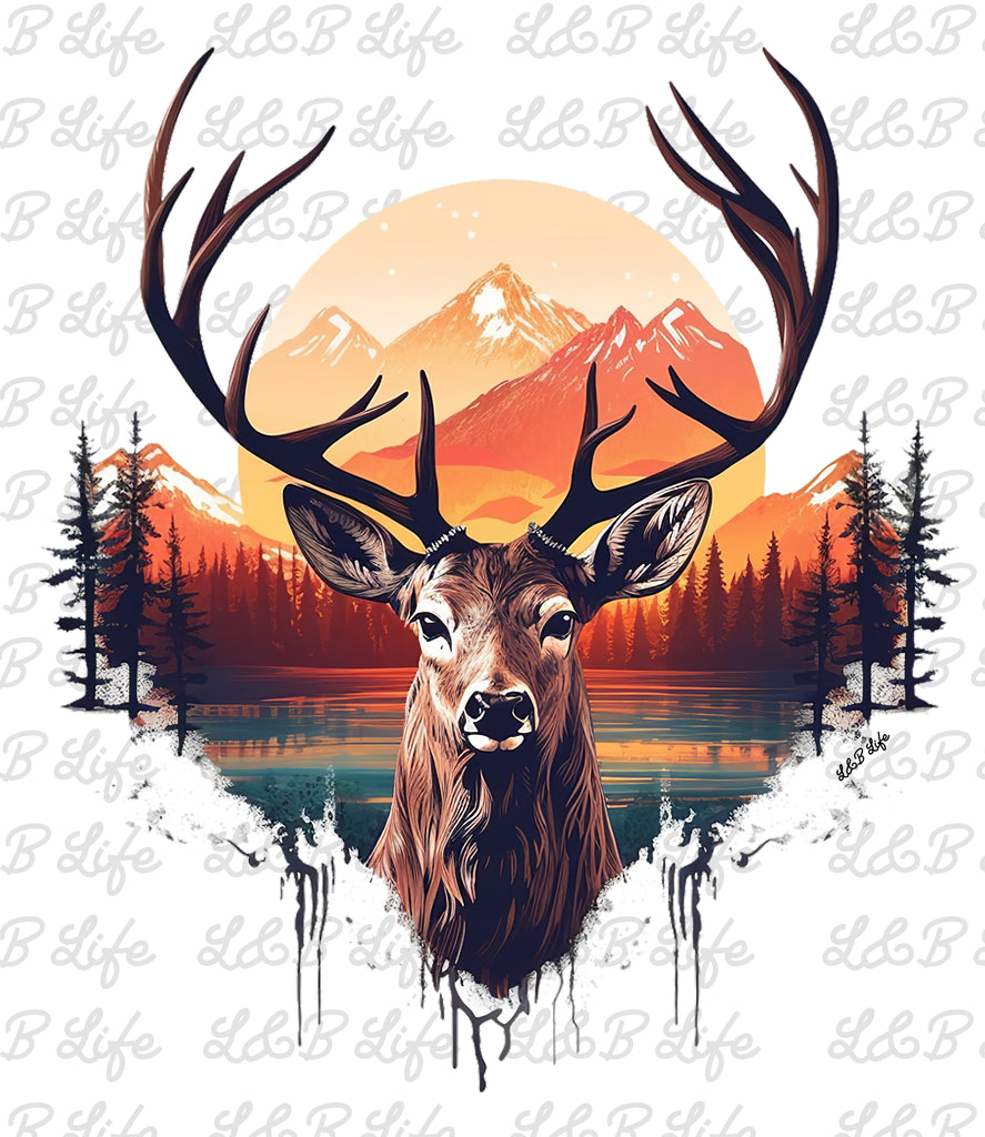 SUNSET DEER - Lucky and Blessed Life LLC / L&B Life