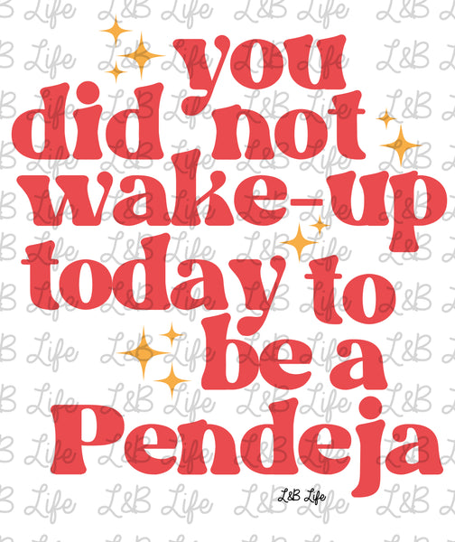 YOU DID NOT WAKE UP TO BE A PENDEJA