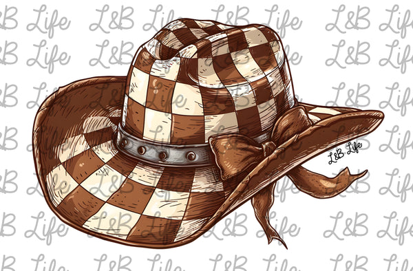 CHECKERS BROWN HAT