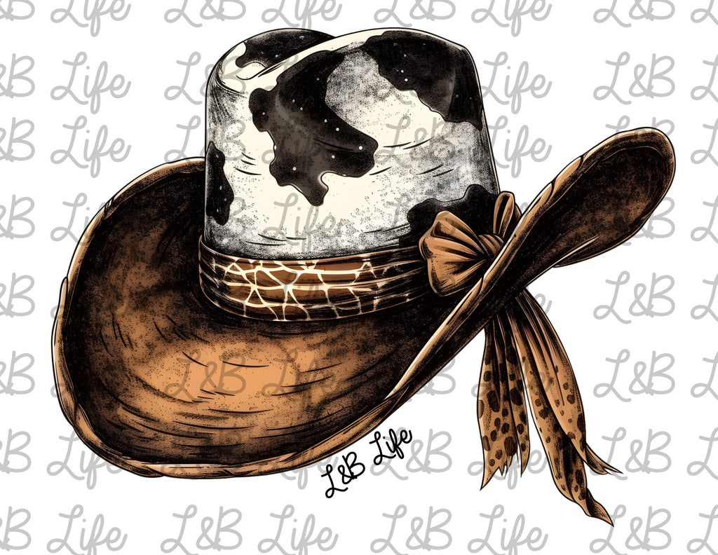 BROWN BOW COWHIDE HAT