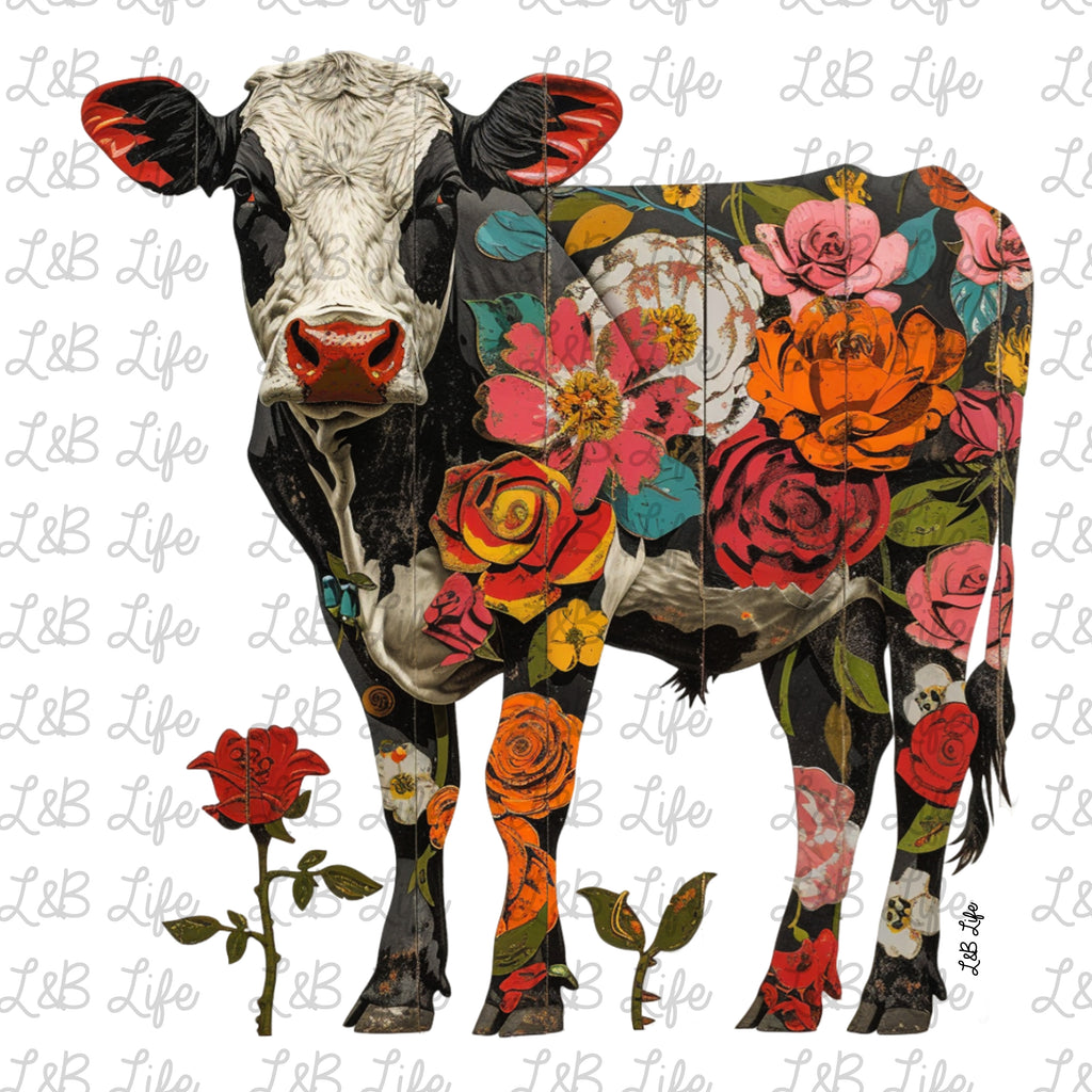 COLORFUL FLOWER COW