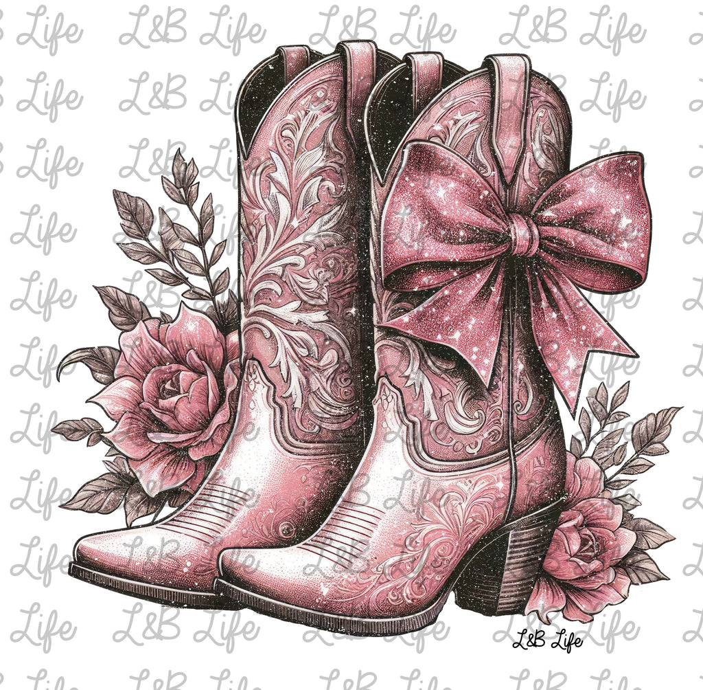 PINK BOW BOOTS