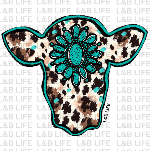 TURQ LEOPARD COW