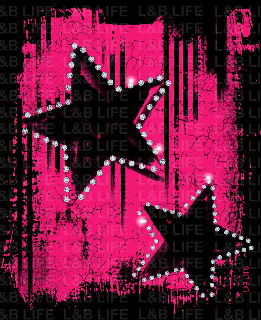 GLITTER PINK STARS