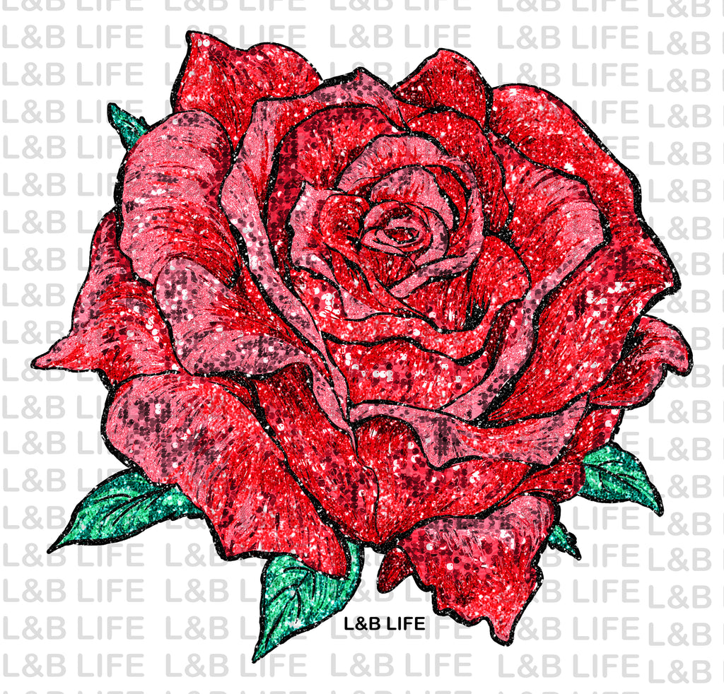 GLITTER RED ROSE