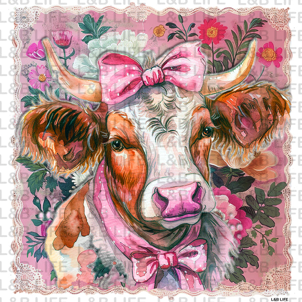 PINK BOW COW