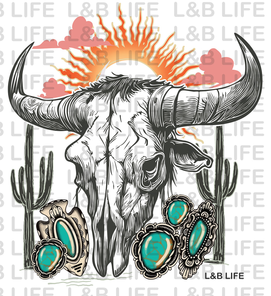 TURQUOISE CONCHO STEER ( FRONT)