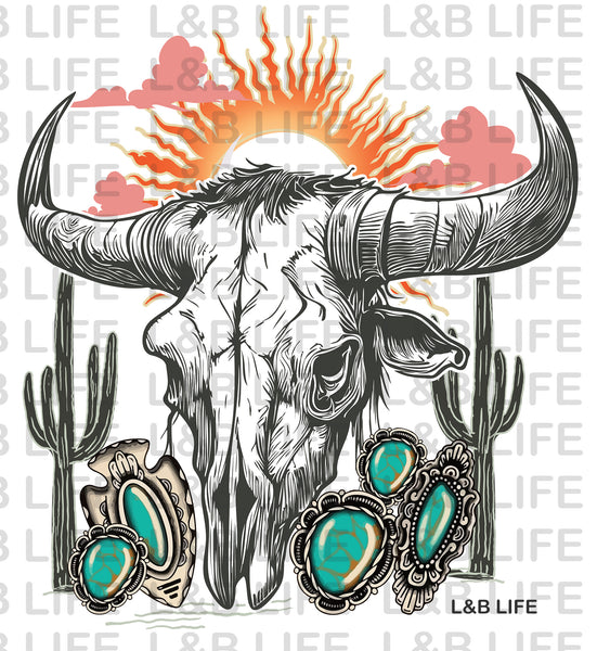 TURQUOISE CONCHO STEER ( FRONT)