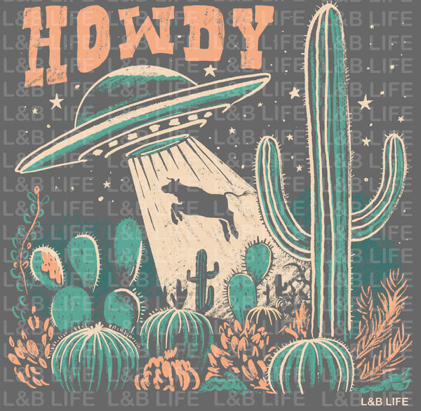 HOWDY CACTUS COW