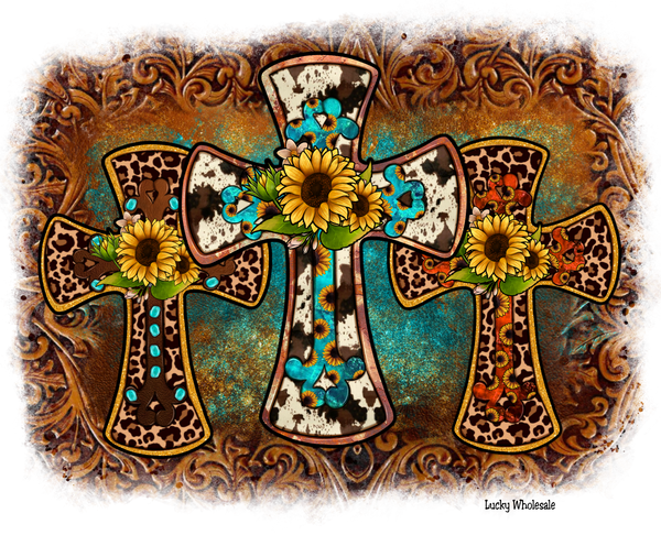 3 SUNFLOWER CROSSES