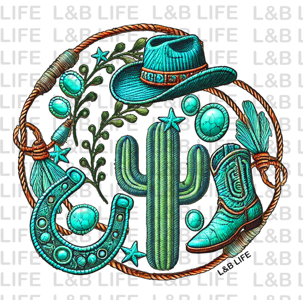 TURQUOISE BOOTS CACTUS