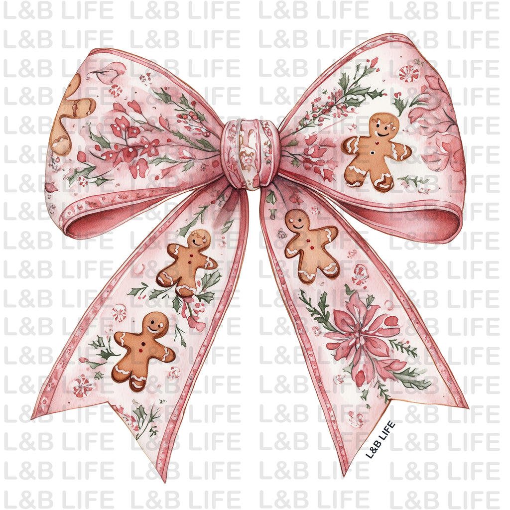 GINGERBREAD PINK BOW