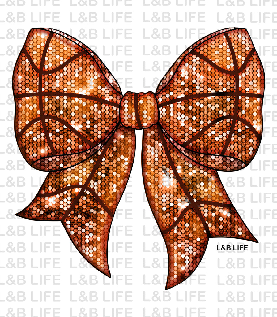 BASKETBALL GLITTER BOW