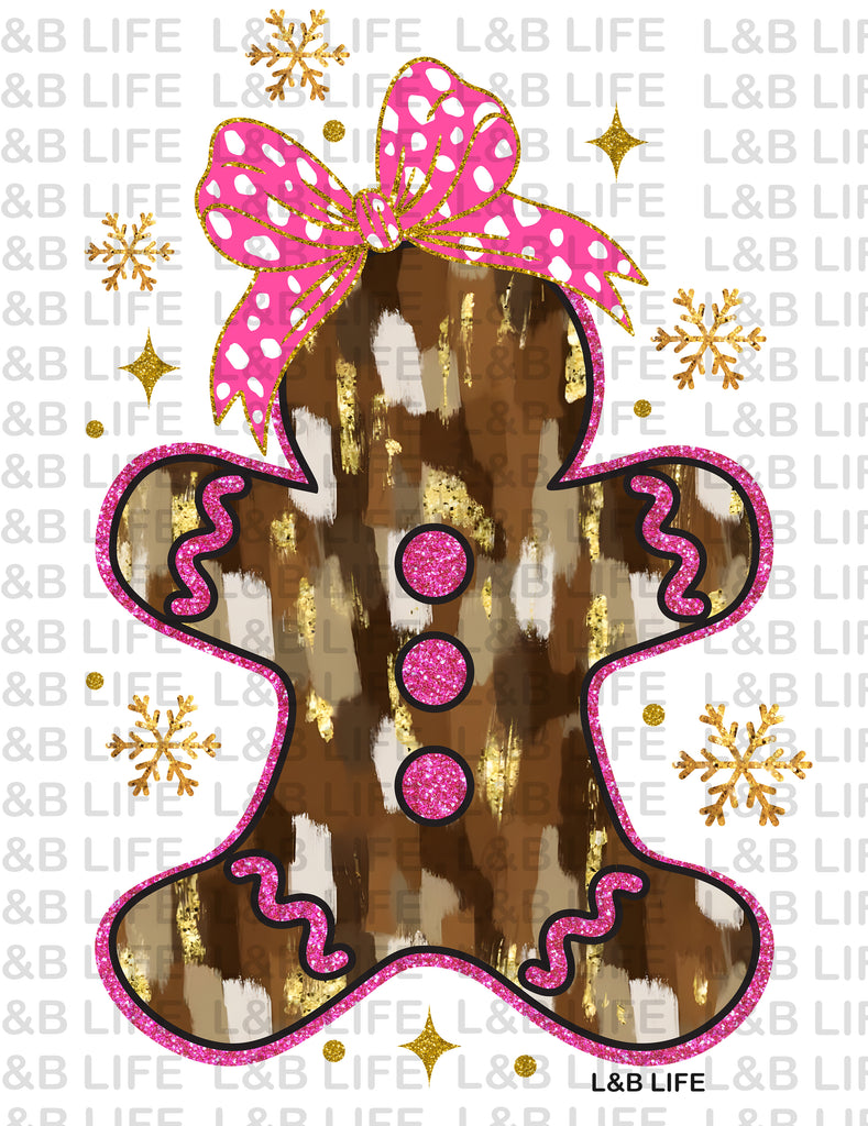 PINK POKADOT GINGERBREAD MAN