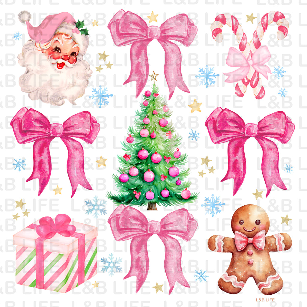 PINK BOW SANTA