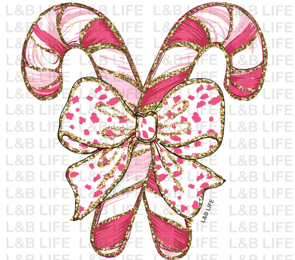 PINK BOW CANDY CANES