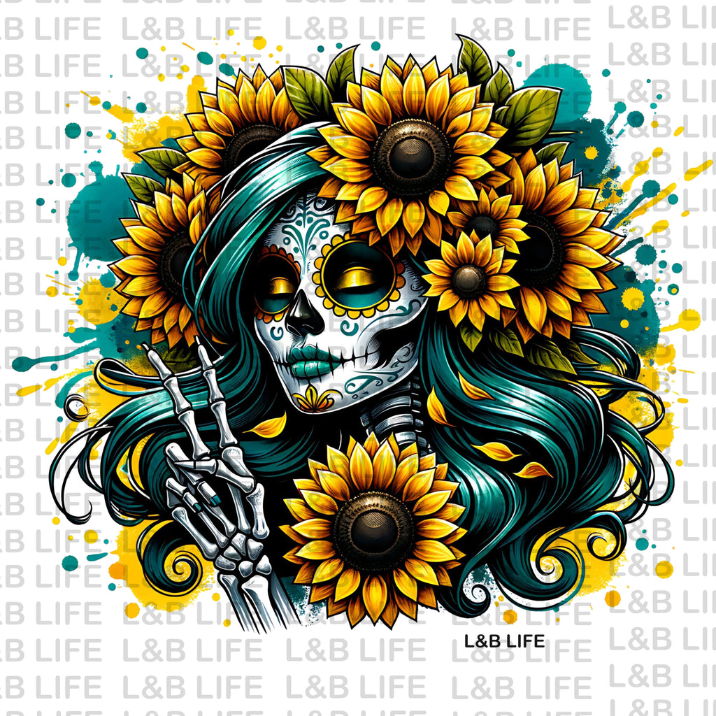 SUNFLOWER SKULL GIRL