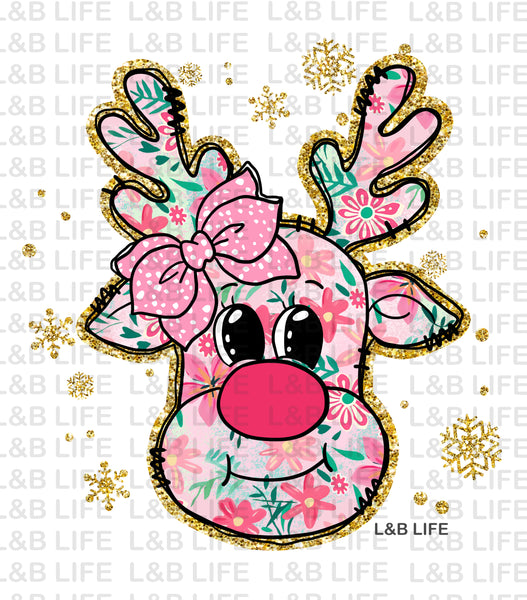 FLORAL BOW REINDEER