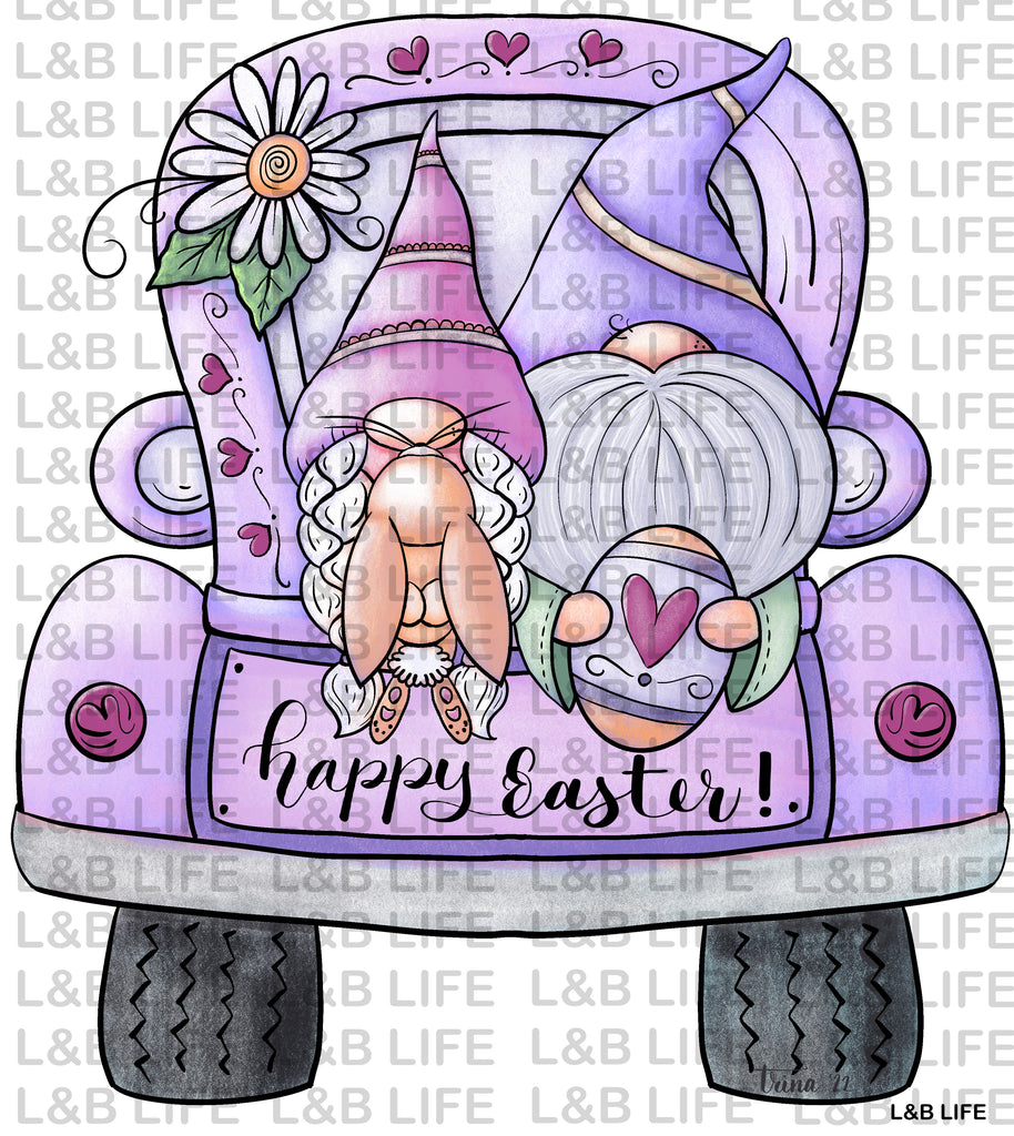 GNOME HAPPY EASTER TRUCK