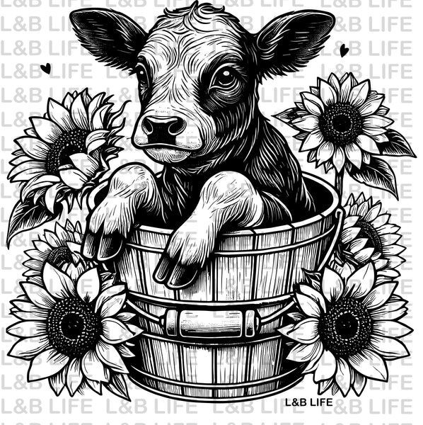 SUNFLOWER BUCKET COW