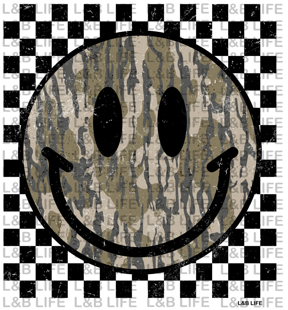 CHECKERS CAMO SMILEY