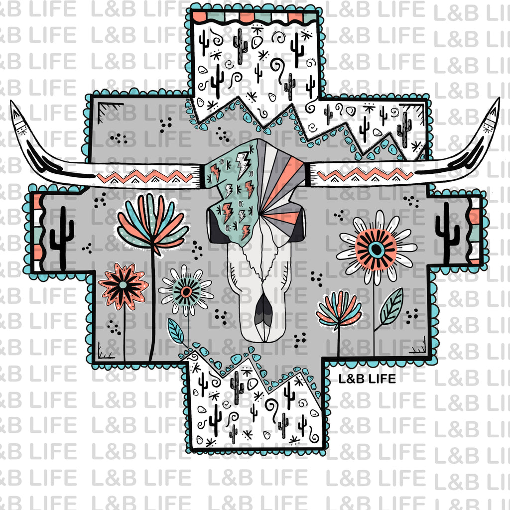 AZTEC FLORAL STEER