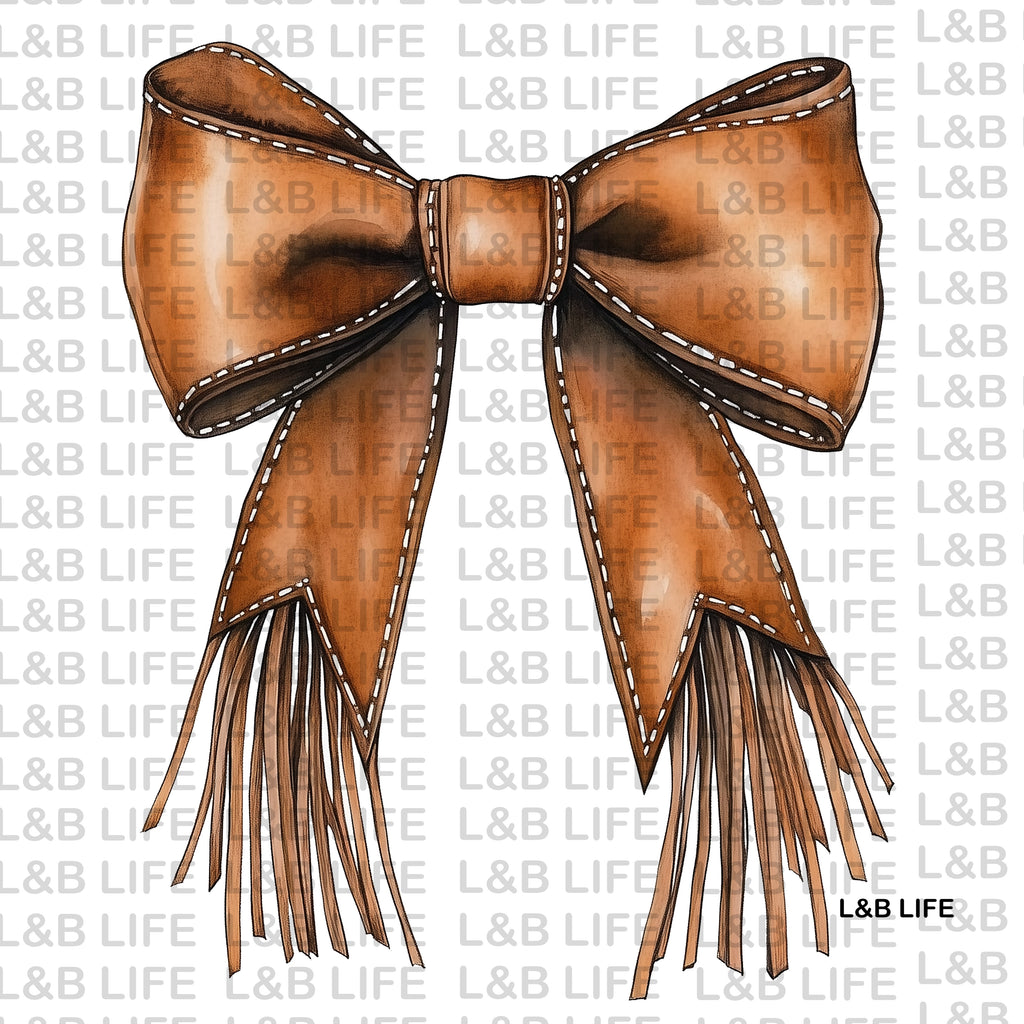 BROWN FRINGE BOW