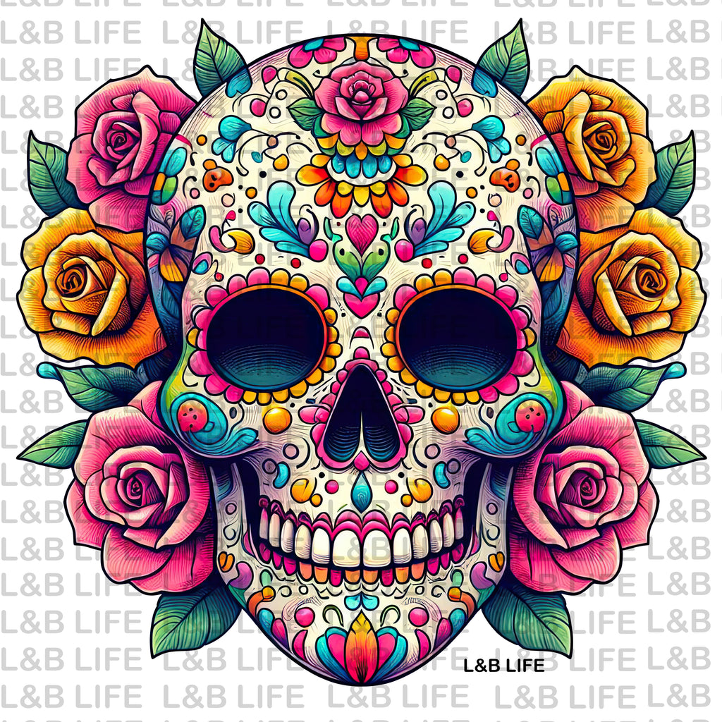 ROSE FLORAL SKULL