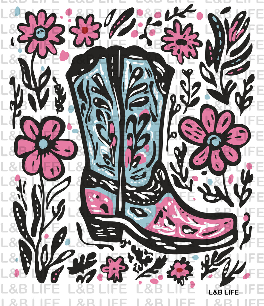 PINK FLOWER BOOT