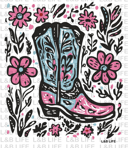 PINK FLOWER BOOT