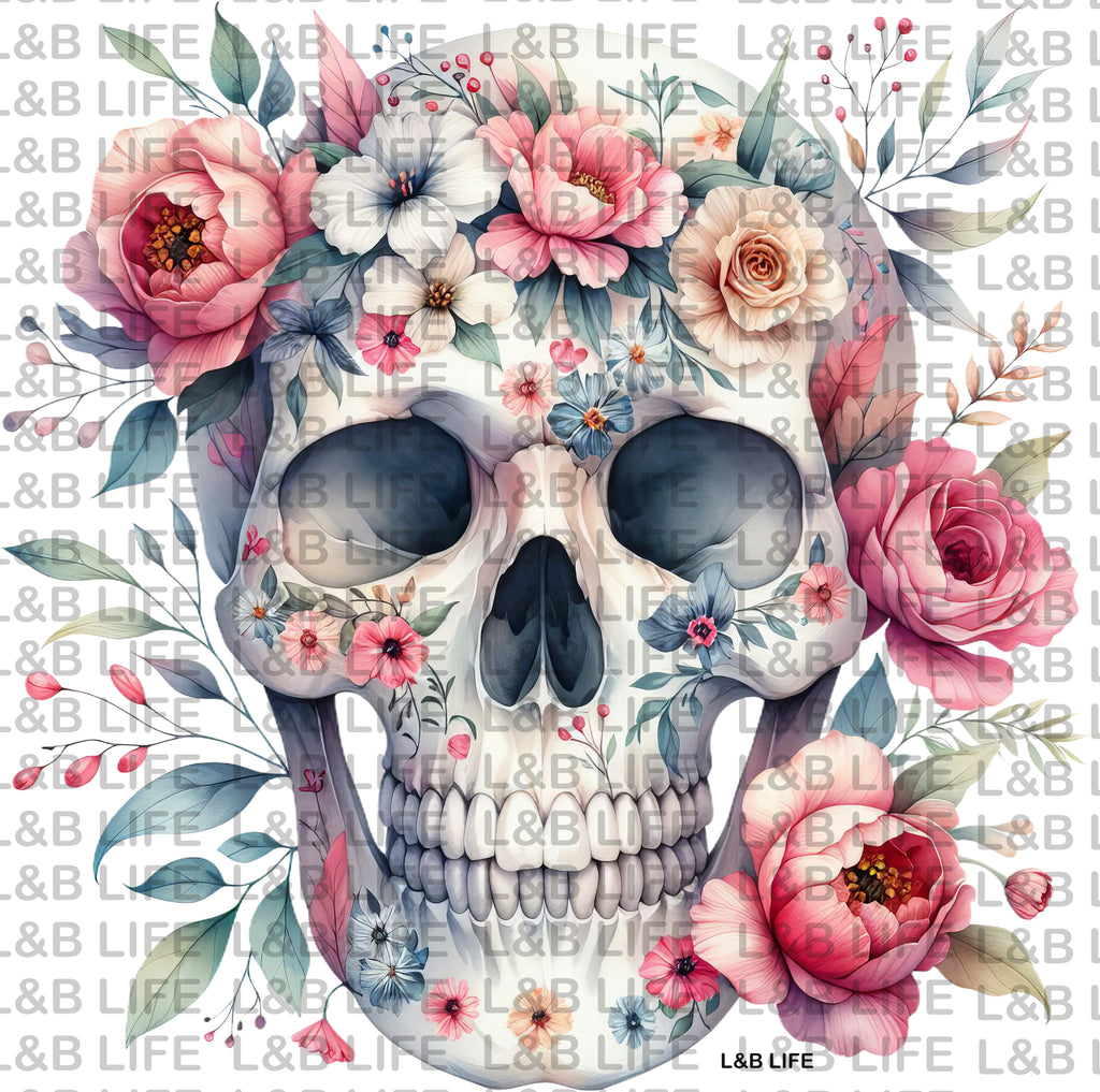 PEONY FLOWER SKULL