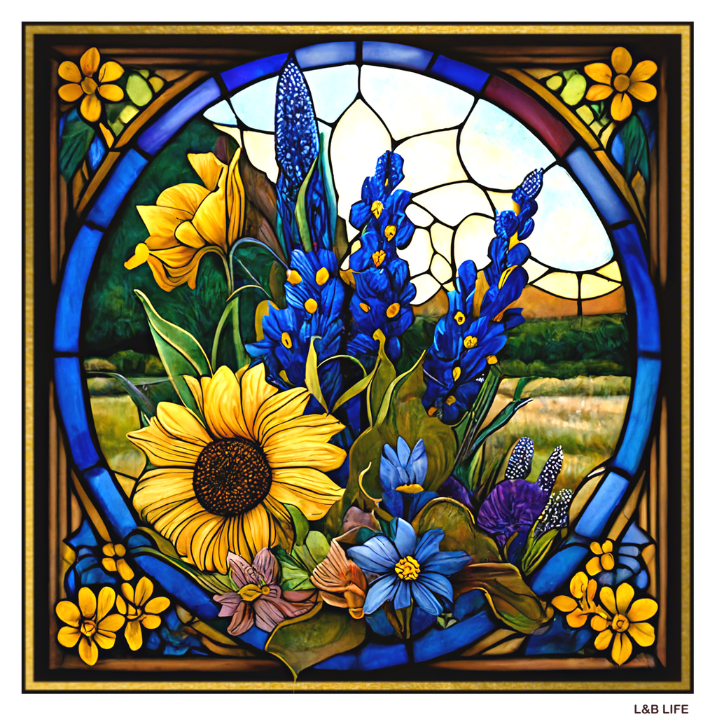 GLASS SUNFLOWER WINDOW