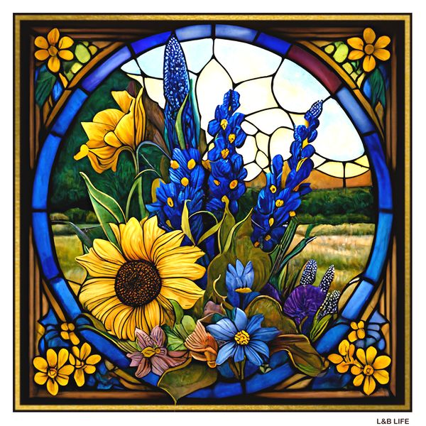 GLASS SUNFLOWER WINDOW