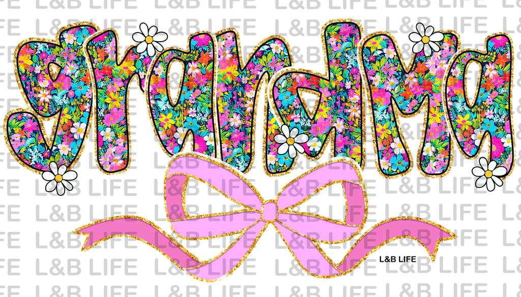 GRANDMA FLORAL BOW