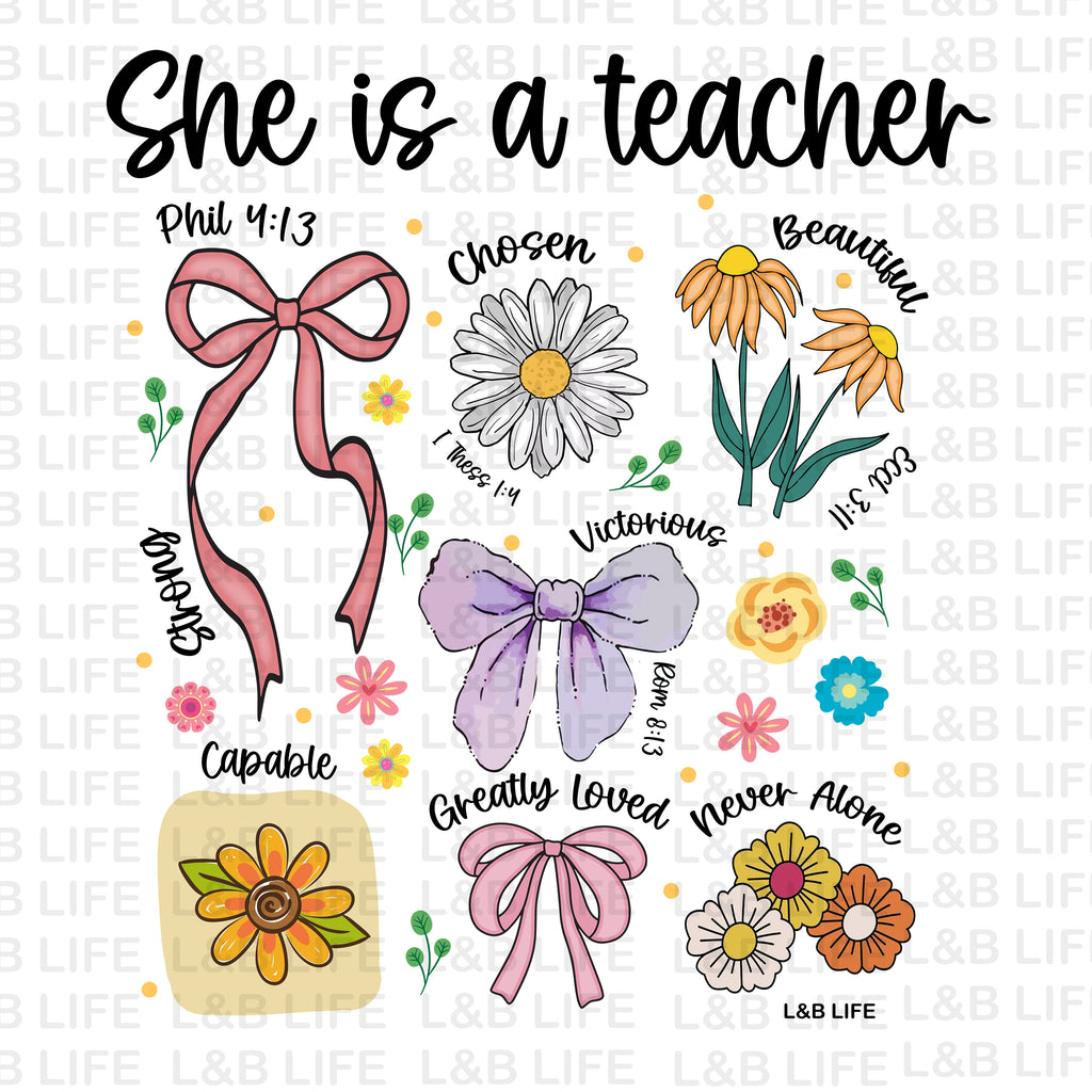 SHE IS A TEACHER