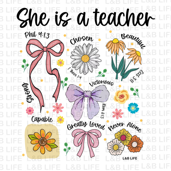 SHE IS A TEACHER