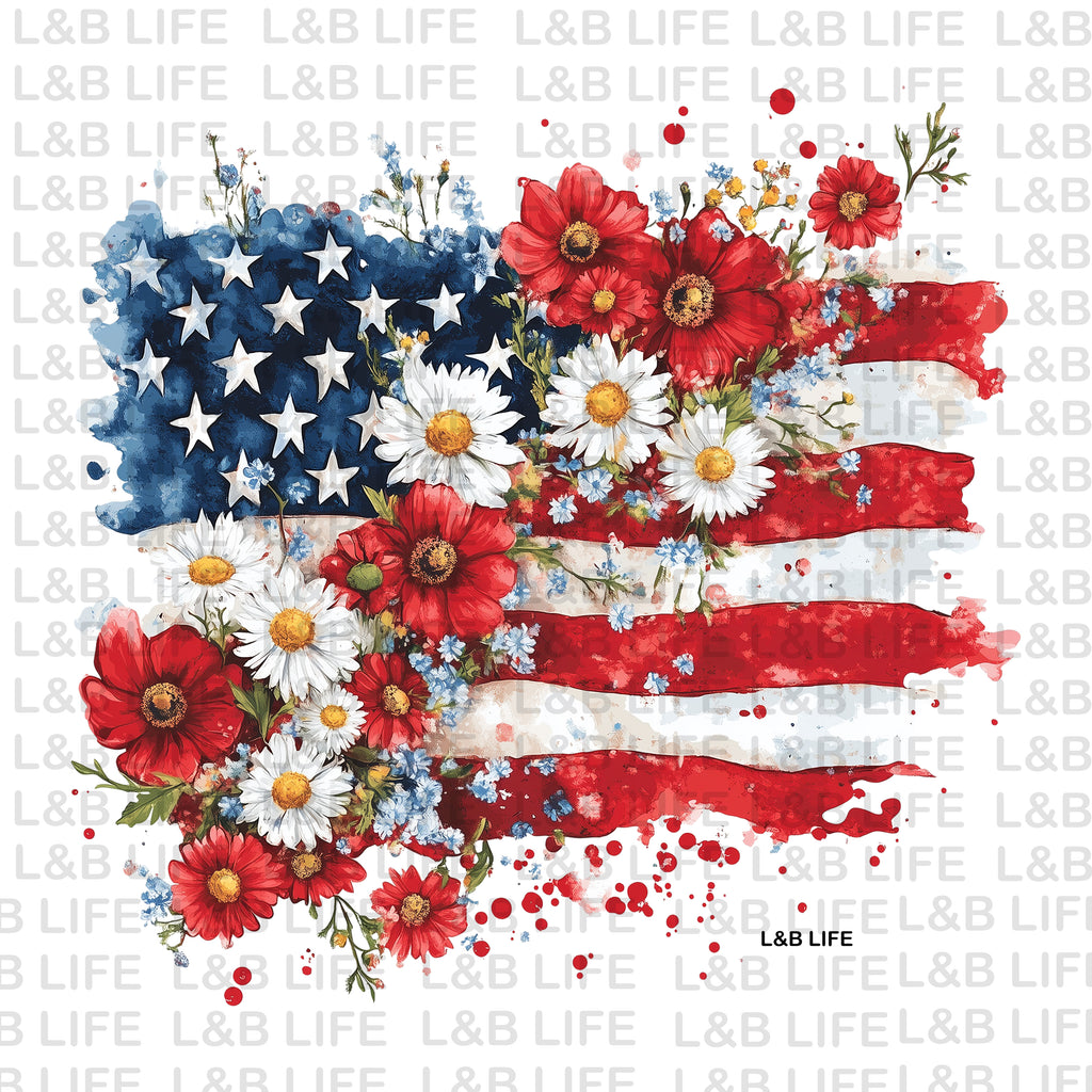 FLORAL AMERICAN FLAG