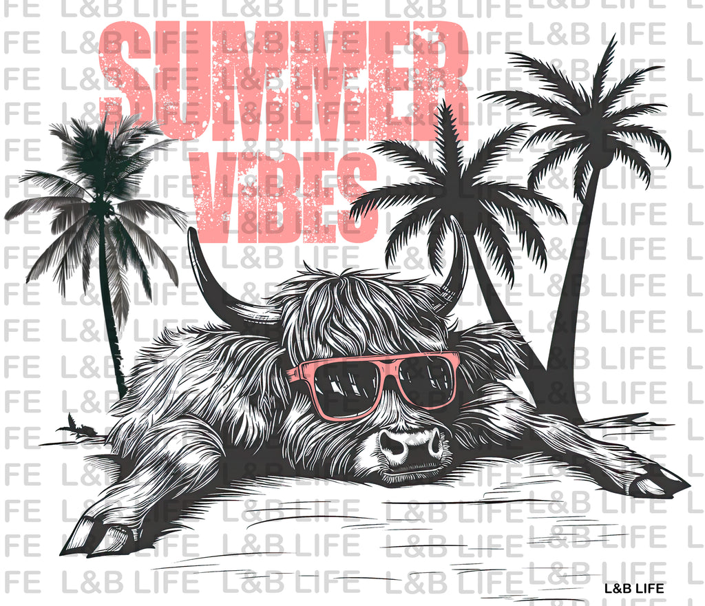 SUMMER VIBES GLASSES COW