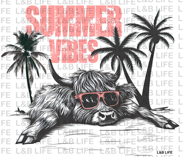 SUMMER VIBES GLASSES COW