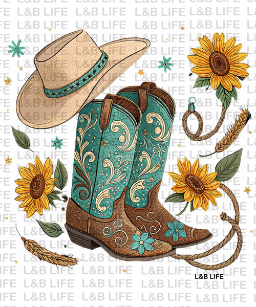 SUNFLOWER COWBOY BOOTS