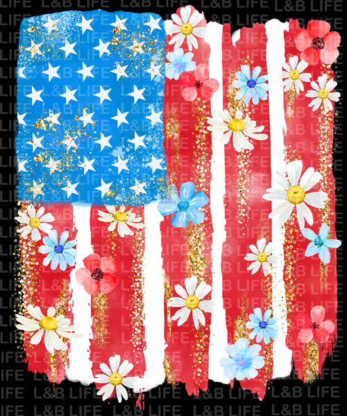 FLOWER AMERICAN FLAG