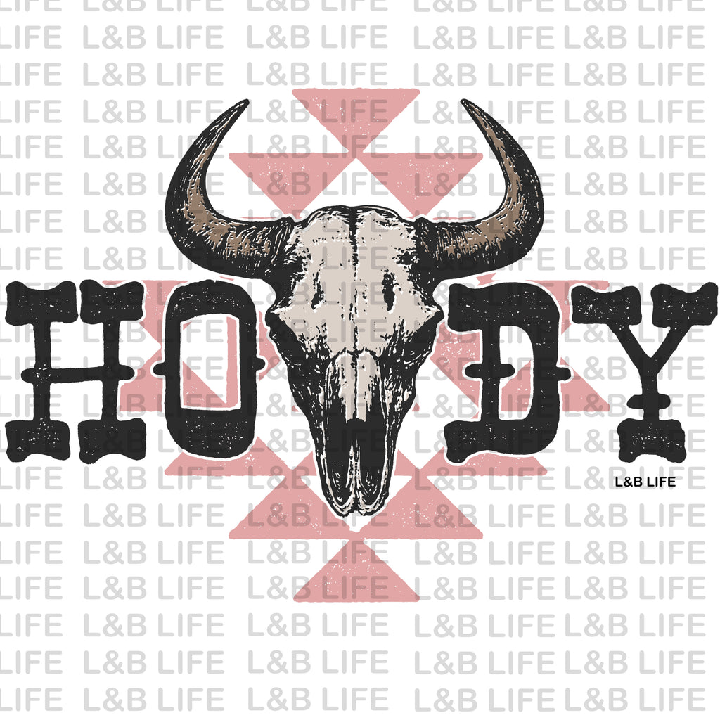 PINK AZTEC HOWDY STEER