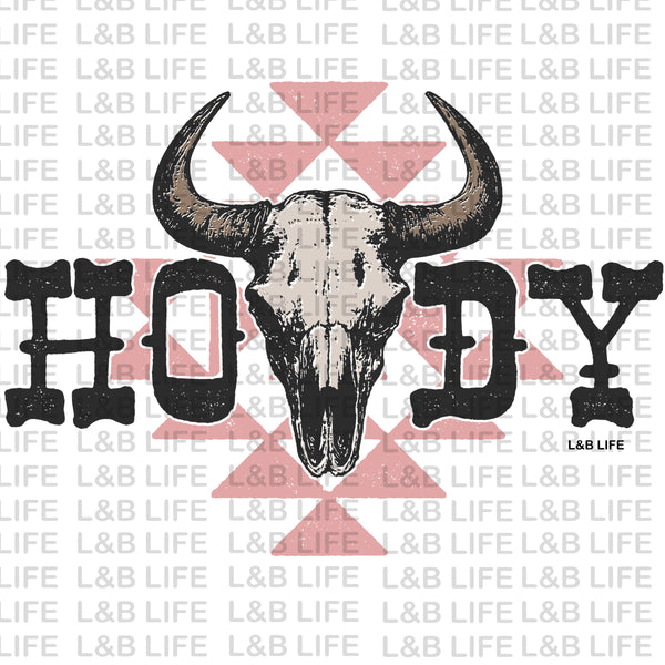 PINK AZTEC HOWDY STEER