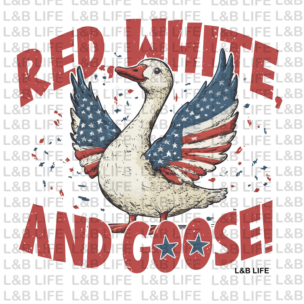 RED WHITE AND GOOSE