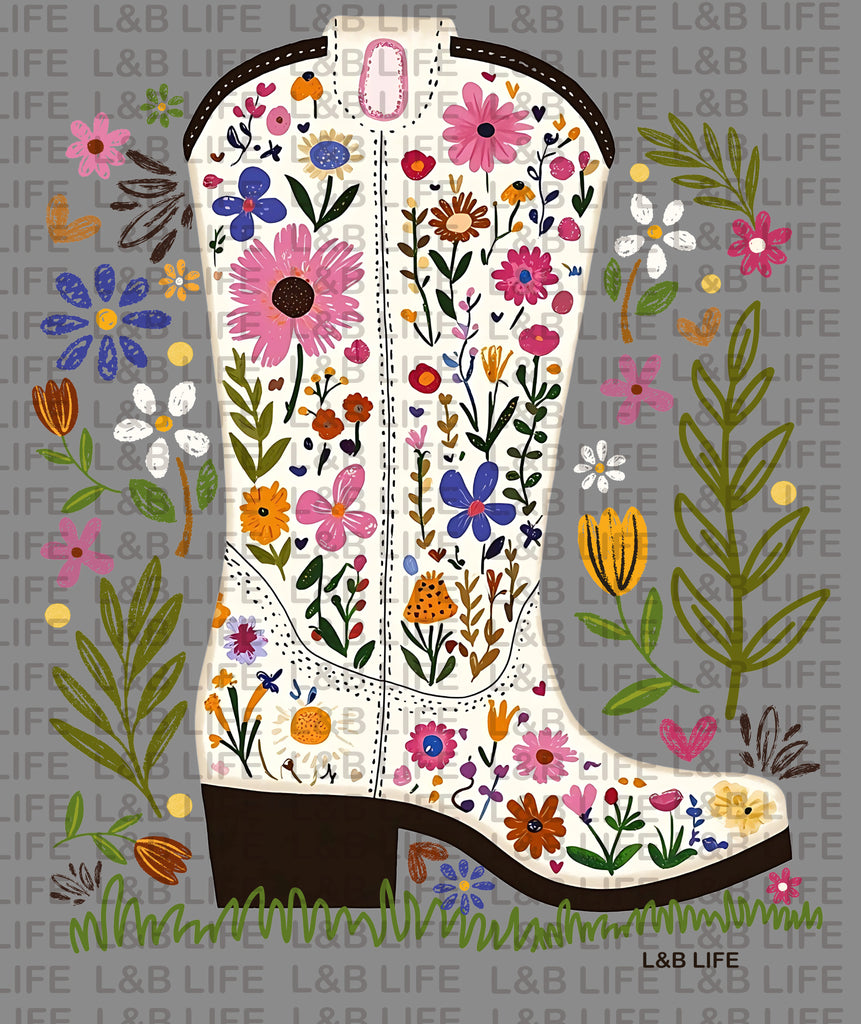 FLORAL WHITE BOOT