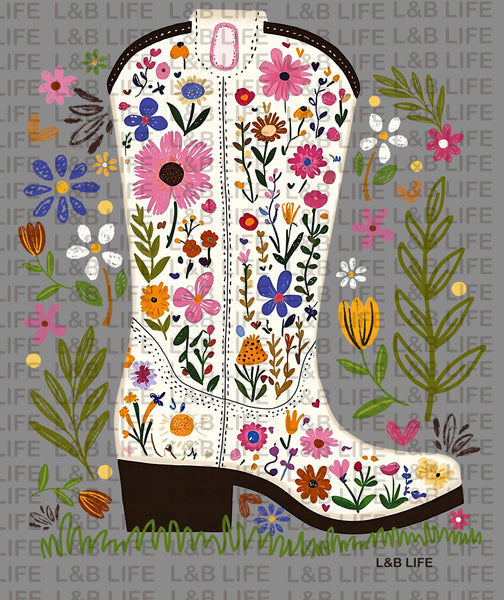 FLORAL WHITE BOOT