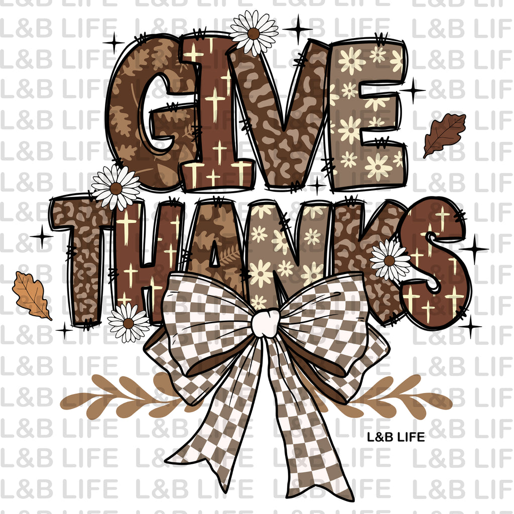 GIVE THANKS CHECKER BOW