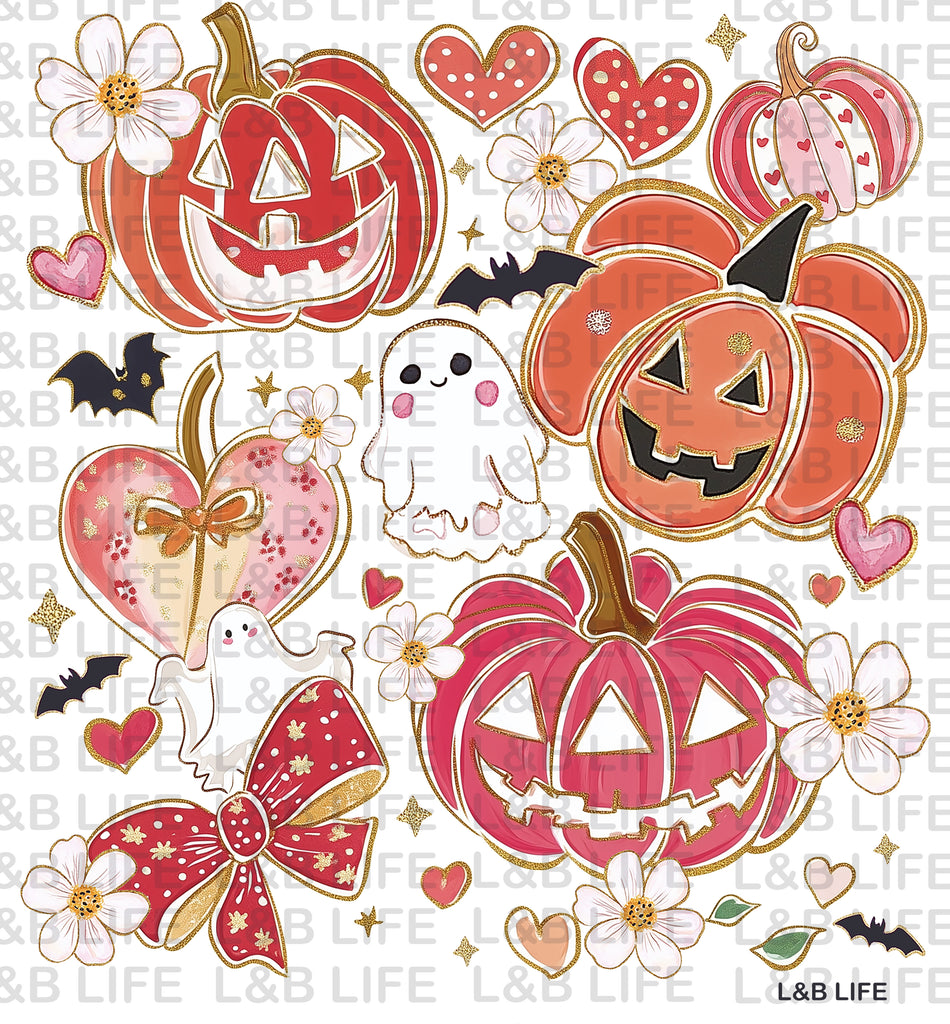 FLORAL HEART PUMPKINS