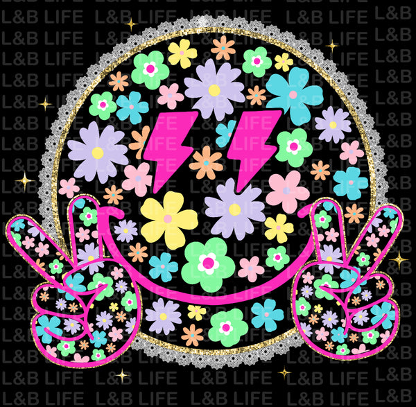 FLORAL BOLT EYES SMILEY