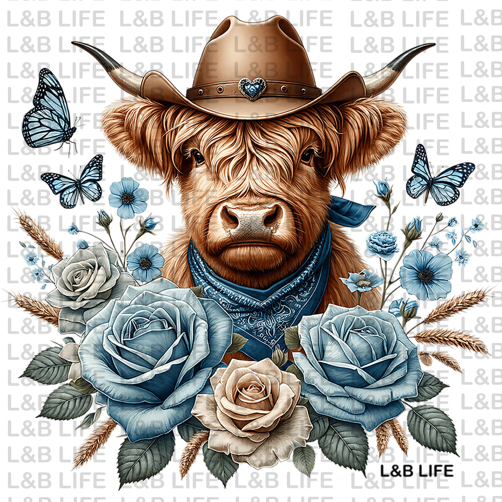 BLUE BUTTERFLIES COW